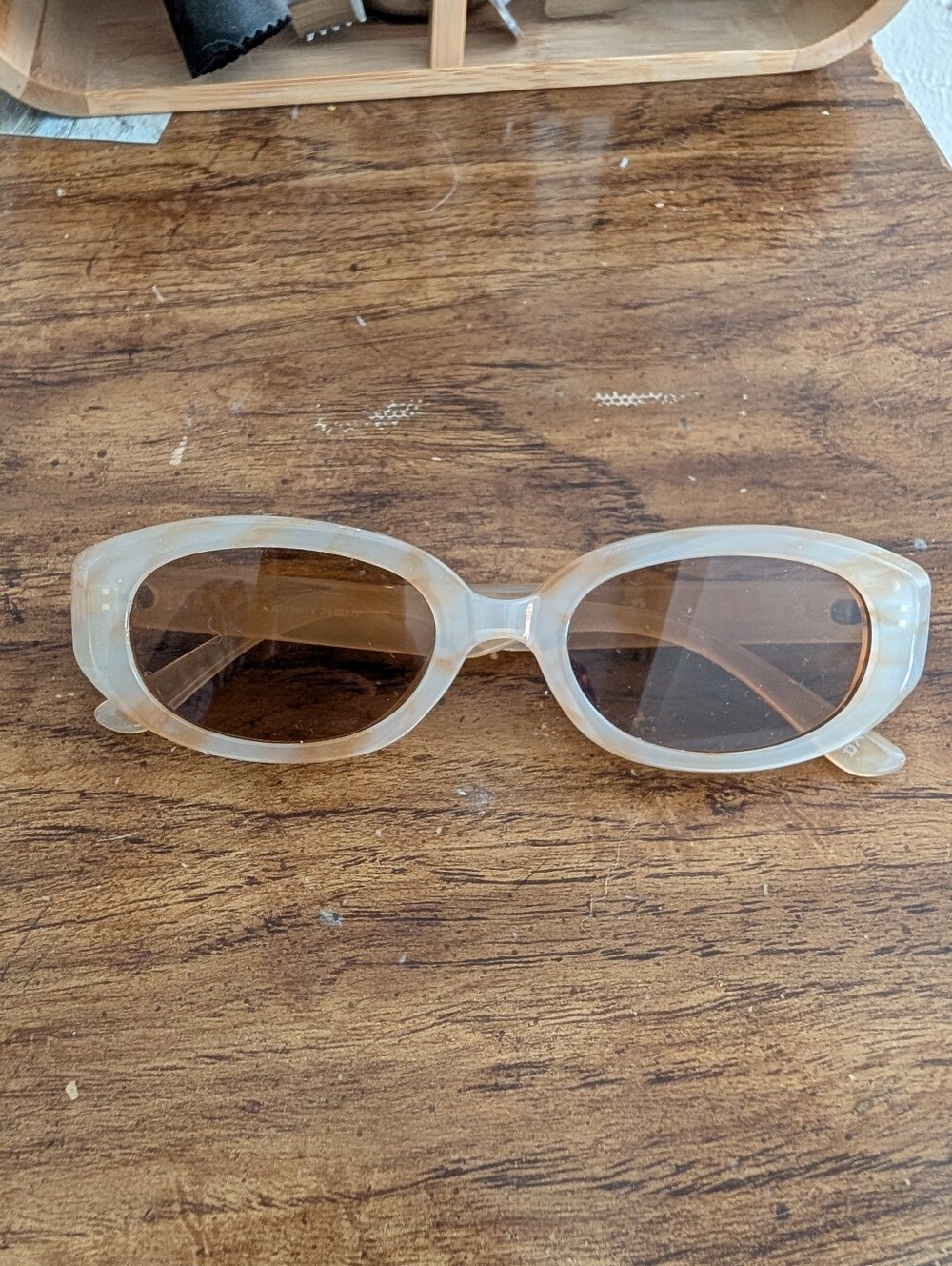 Aire Libre white & cream tortoise shell sunglasses